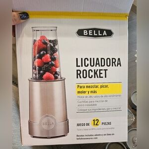BELLA Rocket Blender Platinum Edition, 12 Piece Set Stainless Steel and Chrome